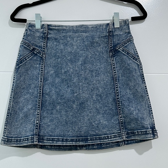 Wild fable blue Jean denim acid washed mini skirt summer fall party event chic 4 - Picture 7 of 12